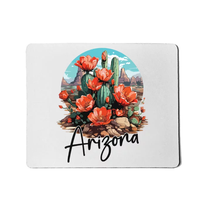 Arizona Blooming Cactus Flowers Love State Of Arizona Cute Mousepad