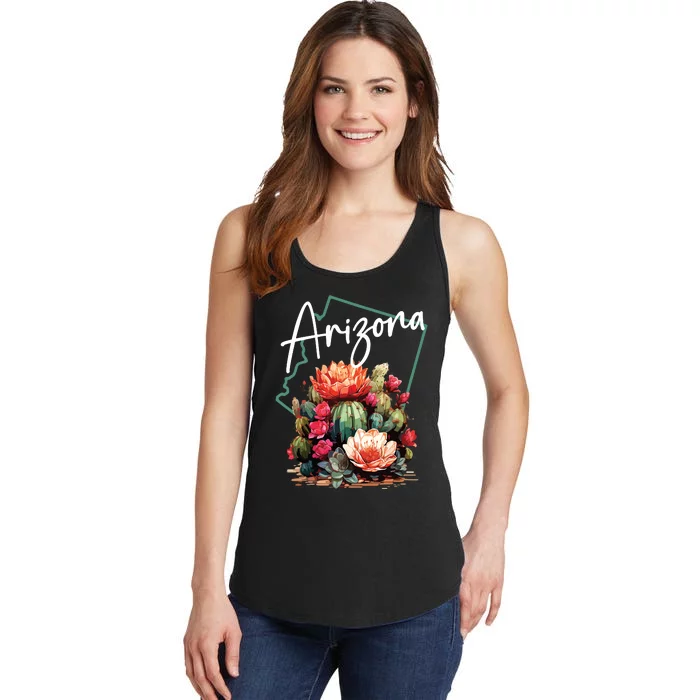 Arizona Blooming Cactus Flowers Love State Of Arizona Cute Ladies Essential Tank