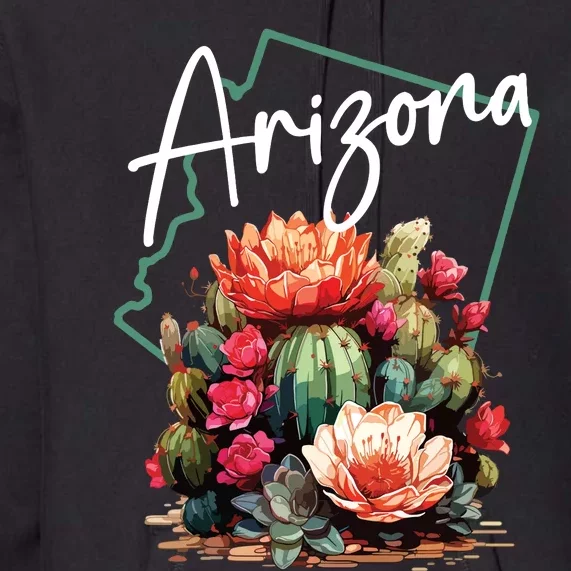 Arizona Blooming Cactus Flowers Love State Of Arizona Cute Premium Hoodie