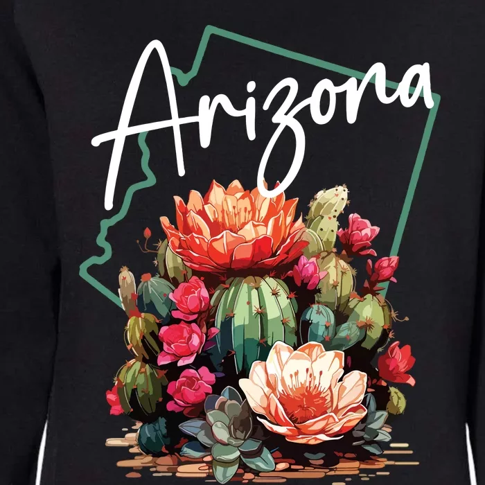 Arizona Blooming Cactus Flowers Love State Of Arizona Cute Womens California Wash Sweatshirt