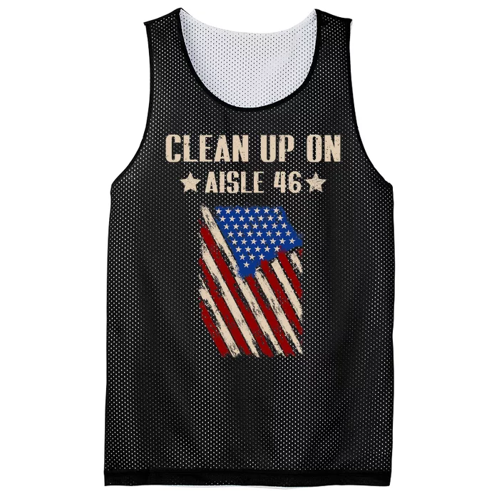 Anti Biden Clean Up On Aisle 46 Impeach Biden 2024 Election Mesh Reversible Basketball Jersey Tank