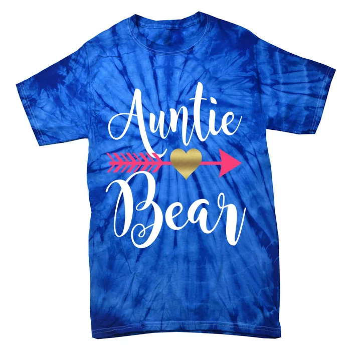 Auntie Bear Cute Aunt Niece Nephew Aunts Funny Gift Tie-Dye T-Shirt