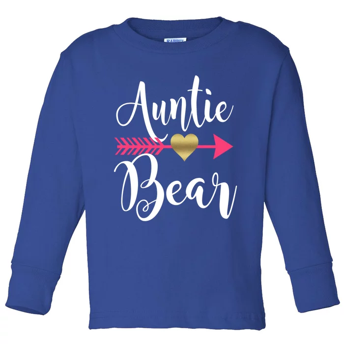 Auntie Bear Cute Aunt Niece Nephew Aunts Funny Gift Toddler Long Sleeve Shirt