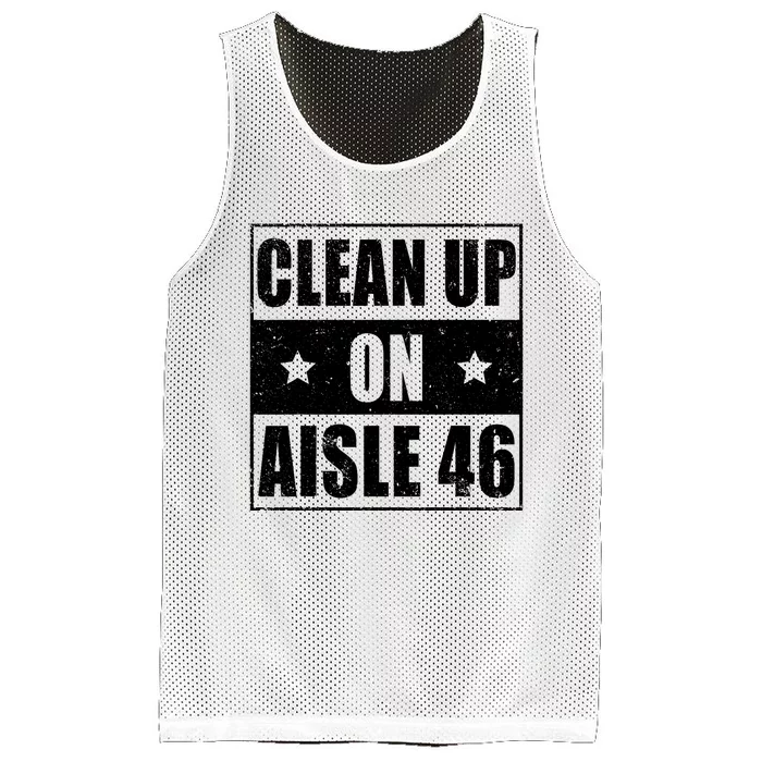 Anti Biden Clean Up On Aisle 46 Impeach Biden Mesh Reversible Basketball Jersey Tank