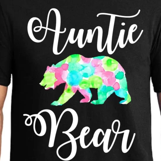 Auntie Bear Cute Funny Aunts Aunt Gift Niece Nephew Tee Gift Pajama Set