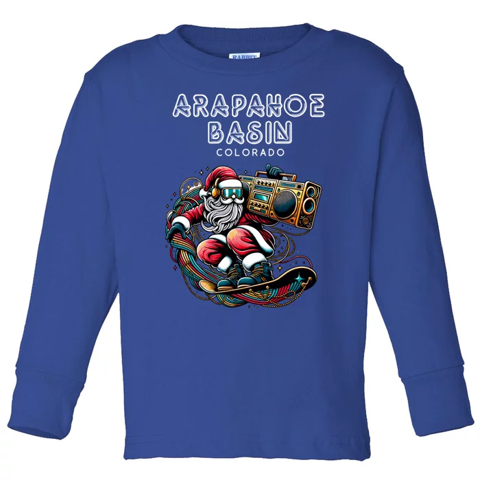 Arapahoe Basin Colorado Cool Snowboard Christmas Santa Gift Toddler Long Sleeve Shirt