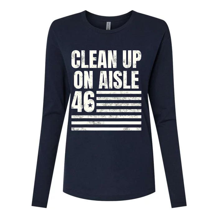 Anti Biden Clean Up On Aisle 46 Impeach Biden Womens Cotton Relaxed Long Sleeve T-Shirt