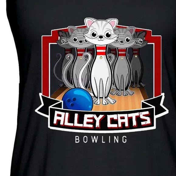 Alley Bowling Cats Ladies Essential Flowy Tank