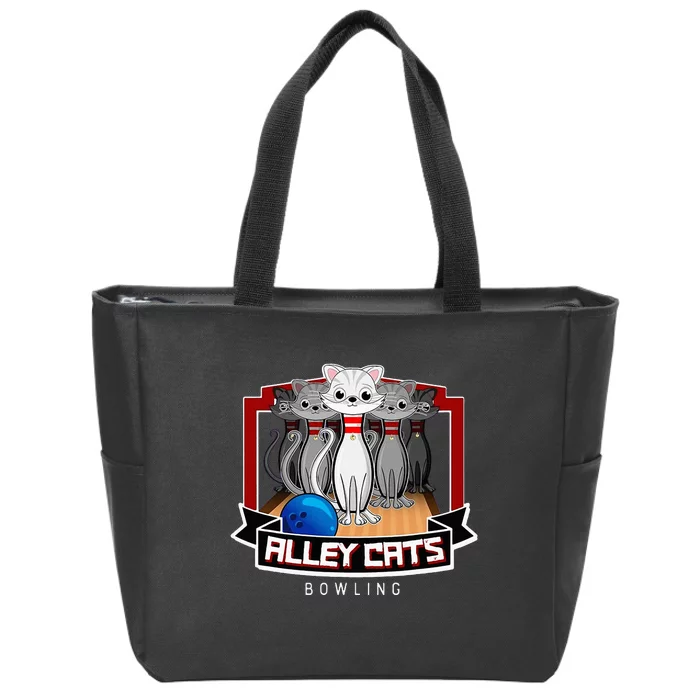 Alley Bowling Cats Zip Tote Bag