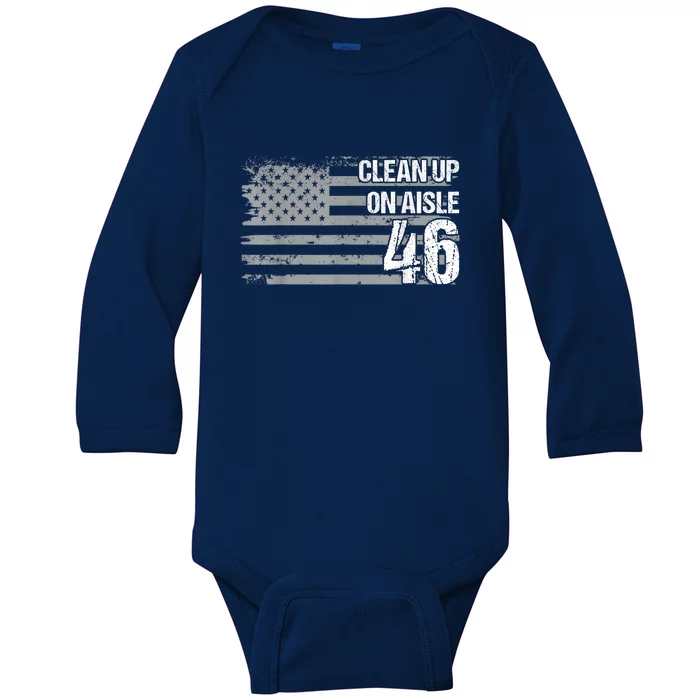 Anti Biden Clean Up On Aisle 46 Impeach Biden Baby Long Sleeve Bodysuit