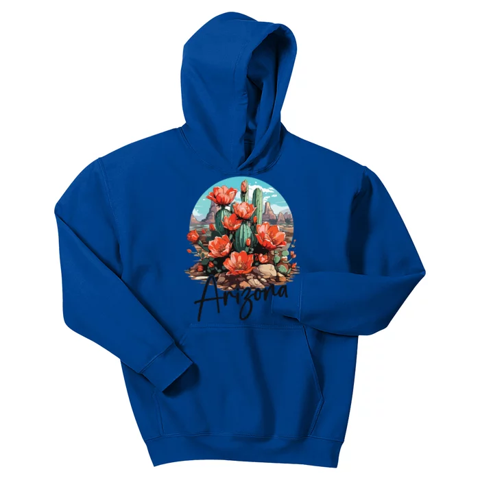 Arizona Blooming Cactus Flowers Love State Of Arizona Cute Kids Hoodie