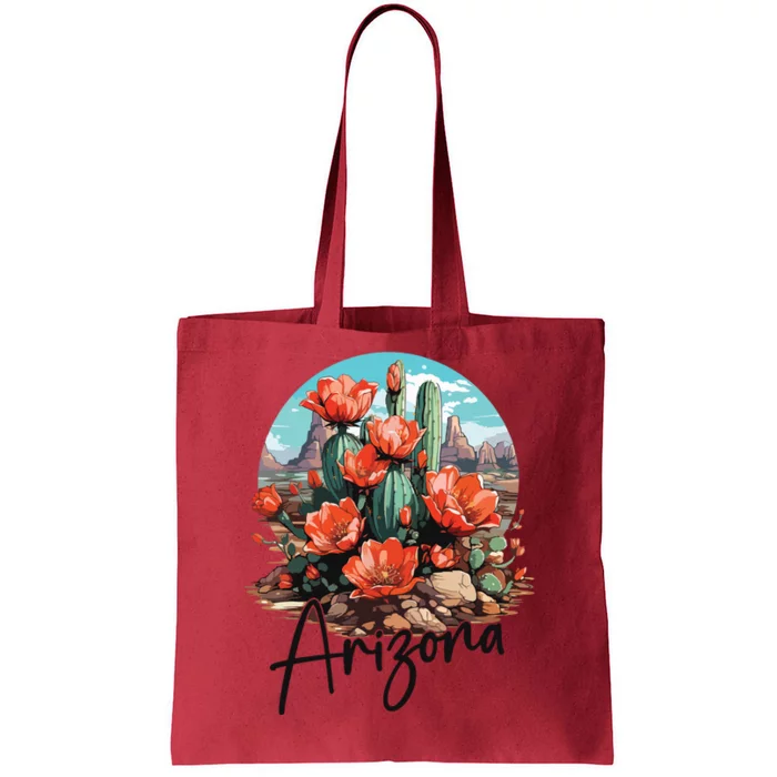 Arizona Blooming Cactus Flowers Love State Of Arizona Cute Tote Bag