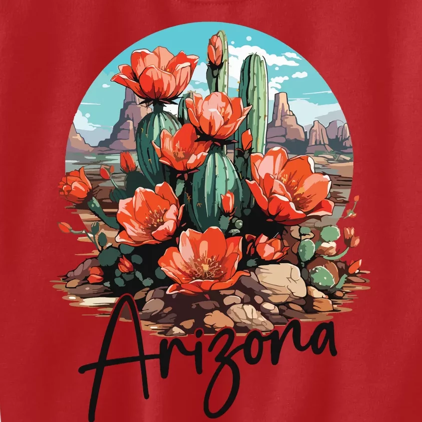 Arizona Blooming Cactus Flowers Love State Of Arizona Cute Kids Sweatshirt