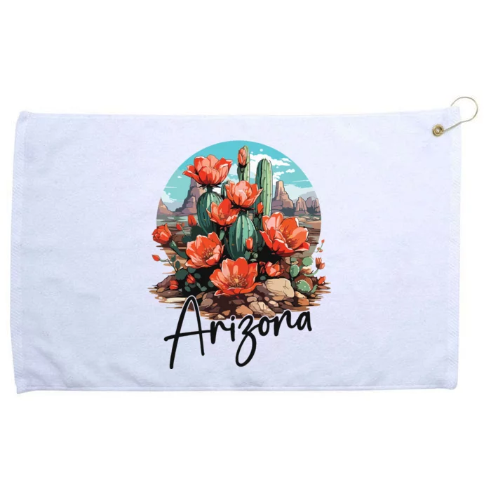 Arizona Blooming Cactus Flowers Love State Of Arizona Cute Grommeted Golf Towel