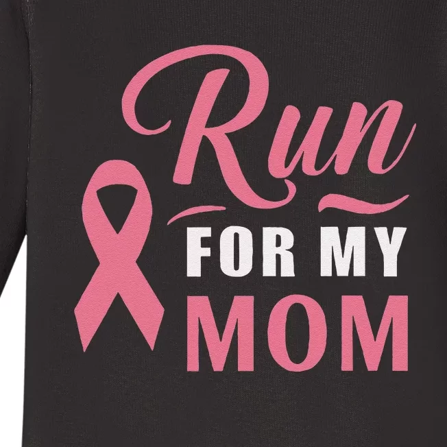 Athletics Breast Cancer Awareness Month Runner Pin.K Ribbon Baby Long Sleeve Bodysuit