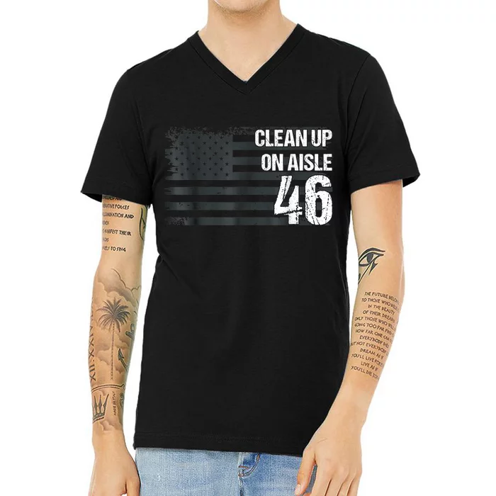 Anti Biden Clean Up On Aisle 46 Impeach Biden V-Neck T-Shirt