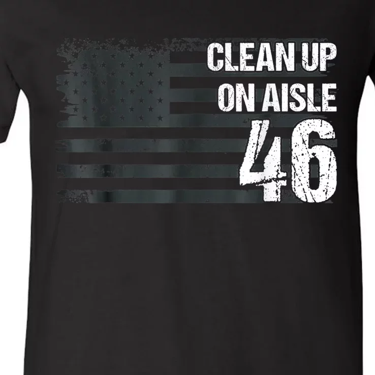 Anti Biden Clean Up On Aisle 46 Impeach Biden V-Neck T-Shirt