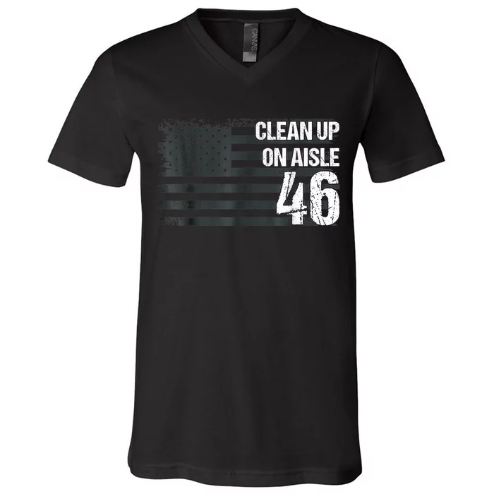 Anti Biden Clean Up On Aisle 46 Impeach Biden V-Neck T-Shirt