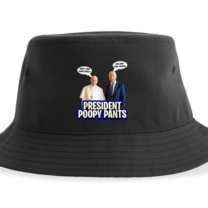 Anti Biden Conservative Dementia Funny Poopy Pants President Sustainable Bucket Hat