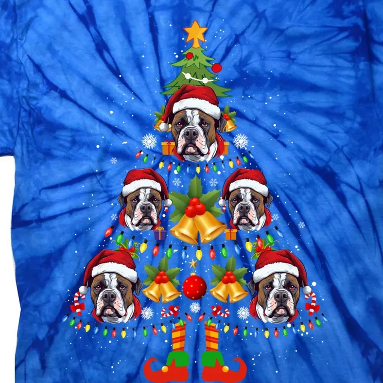 American Bulldog Christmas Tree Funny Gift Funny Xmas Dog Lover Gift Tie-Dye T-Shirt