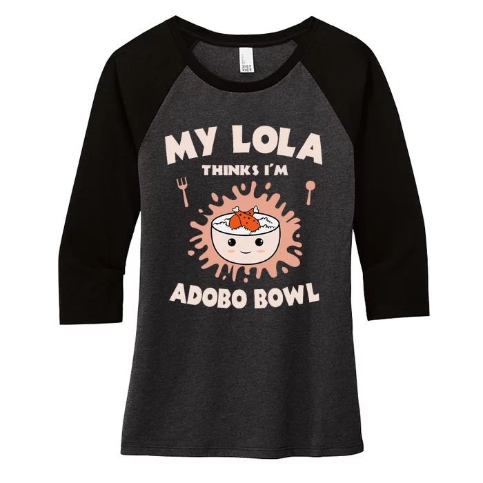 Adobo Bowl Chicken Lola Cuisine Philippine Flag Grandma Women's Tri-Blend 3/4-Sleeve Raglan Shirt