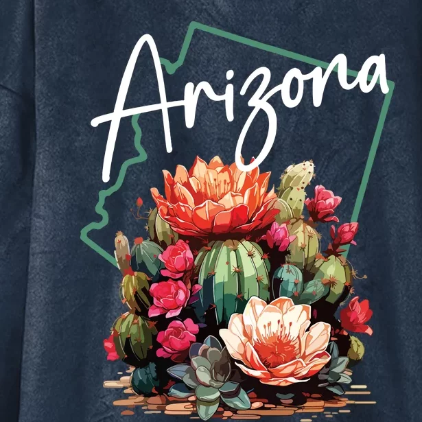 Arizona Blooming Cactus Flowers Love State Of Arizona Cute Hooded Wearable Blanket