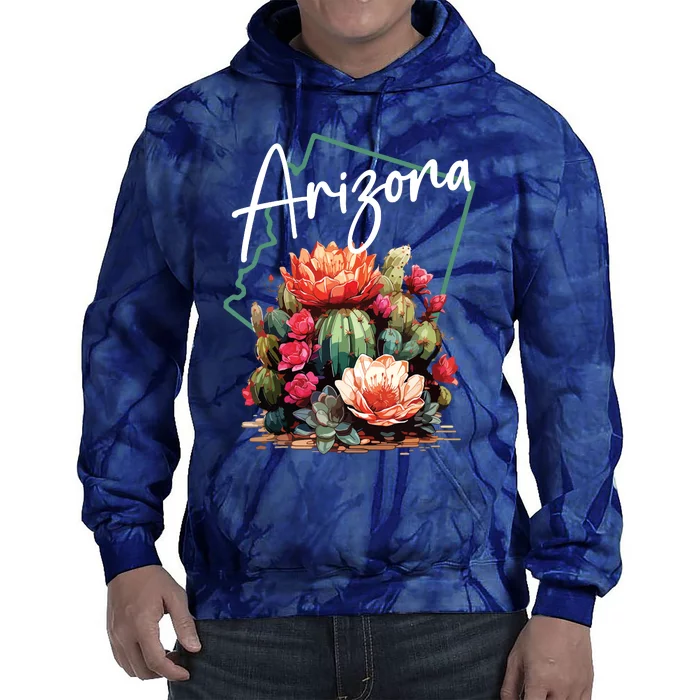 Arizona Blooming Cactus Flowers Love State Of Arizona Cute Tie Dye Hoodie