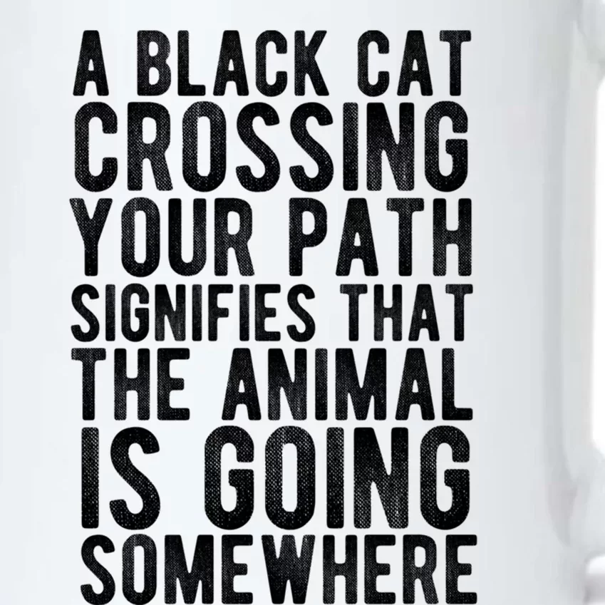 A Black Cat Crossing Your Path Funny Spooky Gift Black Color Changing Mug