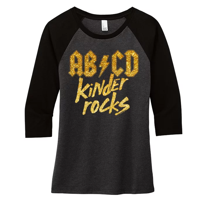 ABCD Kinder Rocks Women's Tri-Blend 3/4-Sleeve Raglan Shirt