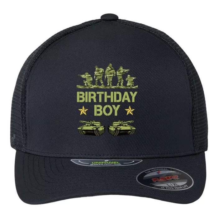 Army Birthday Decorations Military Camo Birthday Army Flexfit Unipanel Trucker Cap