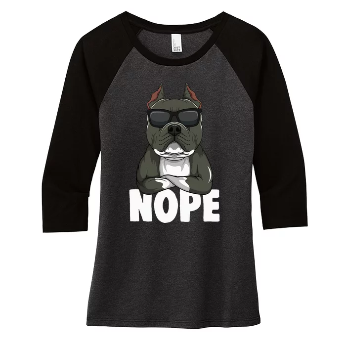 American Bully Dog Women's Tri-Blend 3/4-Sleeve Raglan Shirt