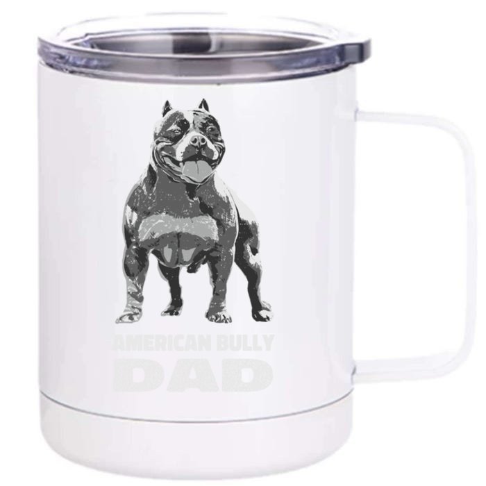 American Bulldog Dog Lover American Bully Dad Gift Front & Back 12oz Stainless Steel Tumbler Cup