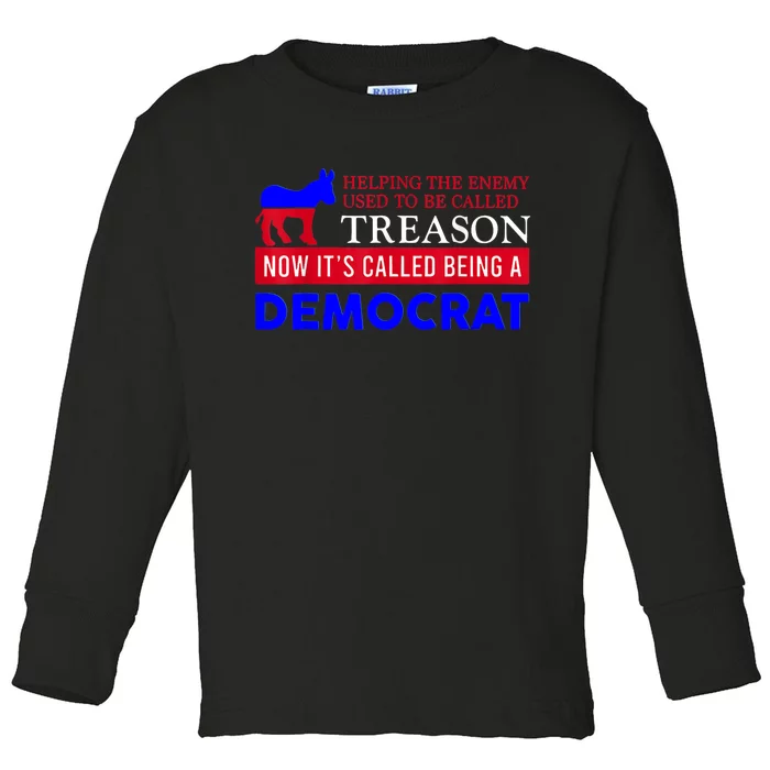 Anti Bi Den Helping The Enemy Used To Be Called Treason Toddler Long Sleeve Shirt