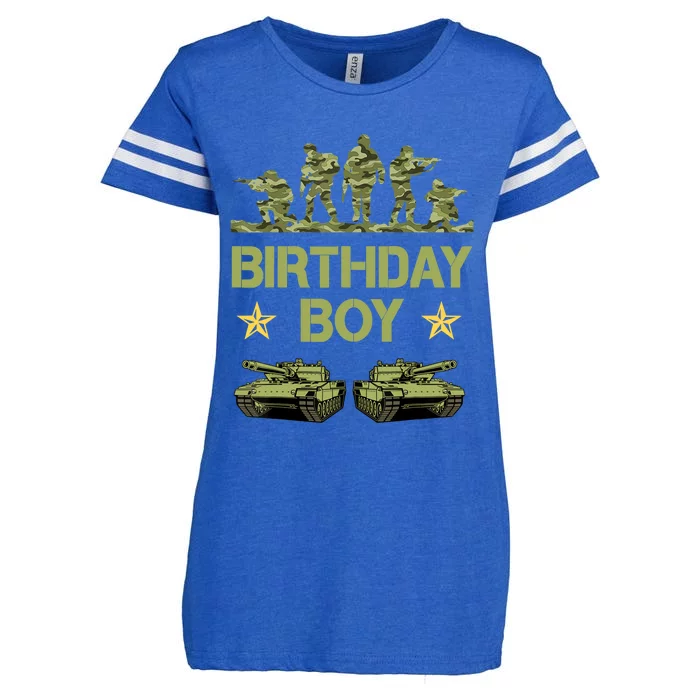 Army Birthday Decorations Military Camo Birthday Boy Army Enza Ladies Jersey Football T-Shirt