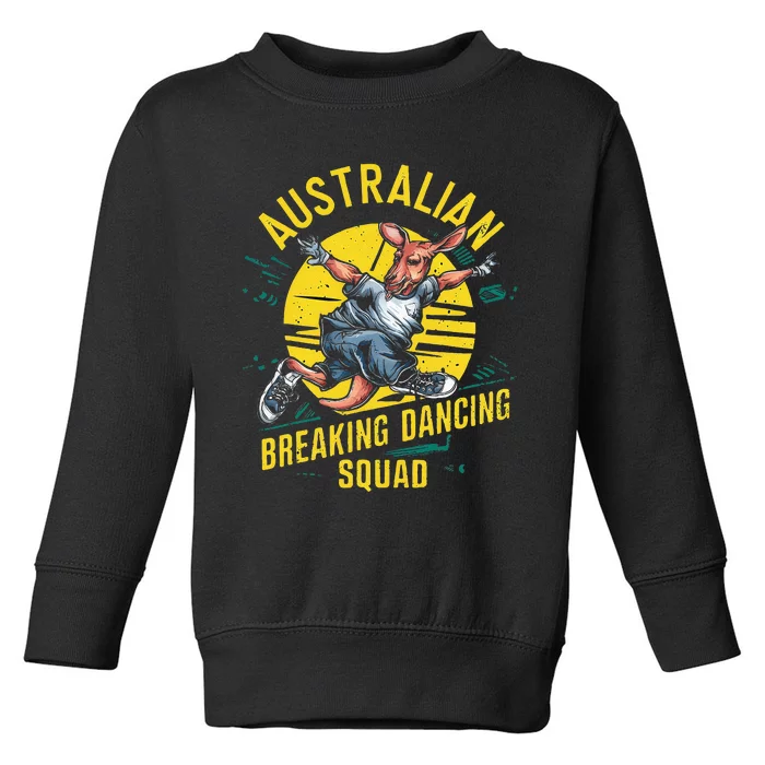 Australian Break Dancing Squad Kangaroo Toddler Sweatshirt