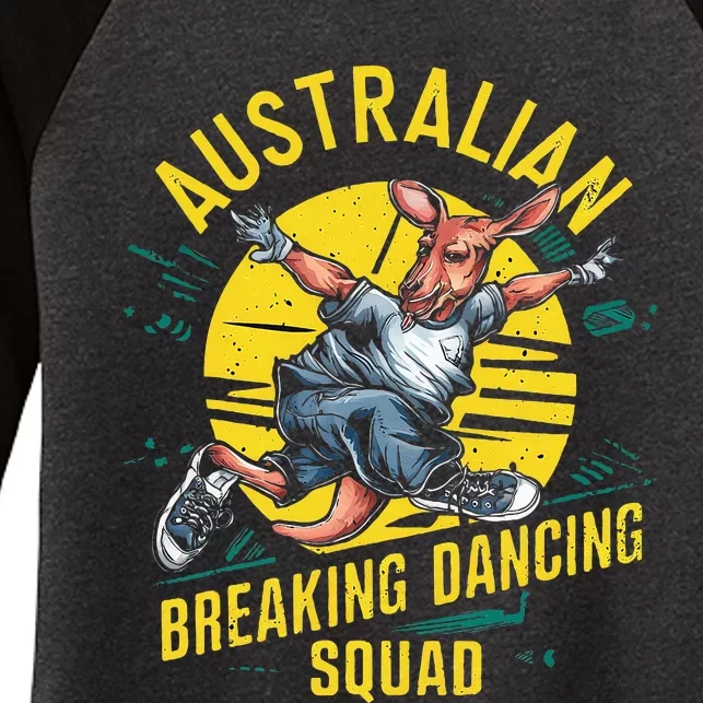 Australian Break Dancing Squad Kangaroo Women's Tri-Blend 3/4-Sleeve Raglan Shirt