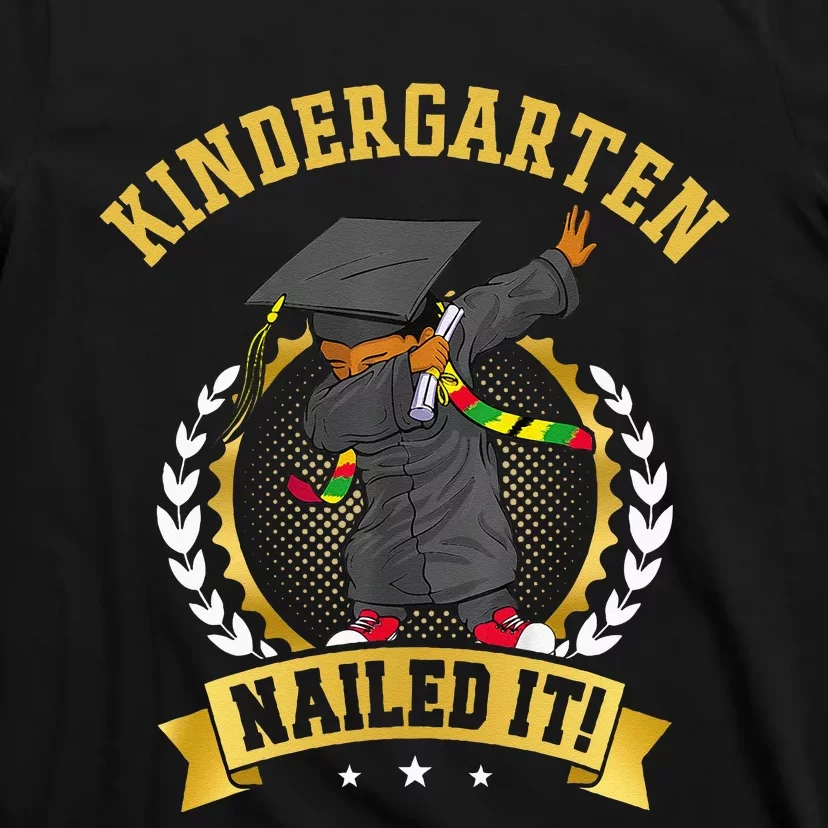 Afro Black Dabbing Boy Graduation Kindergarten Nailed It T-Shirt