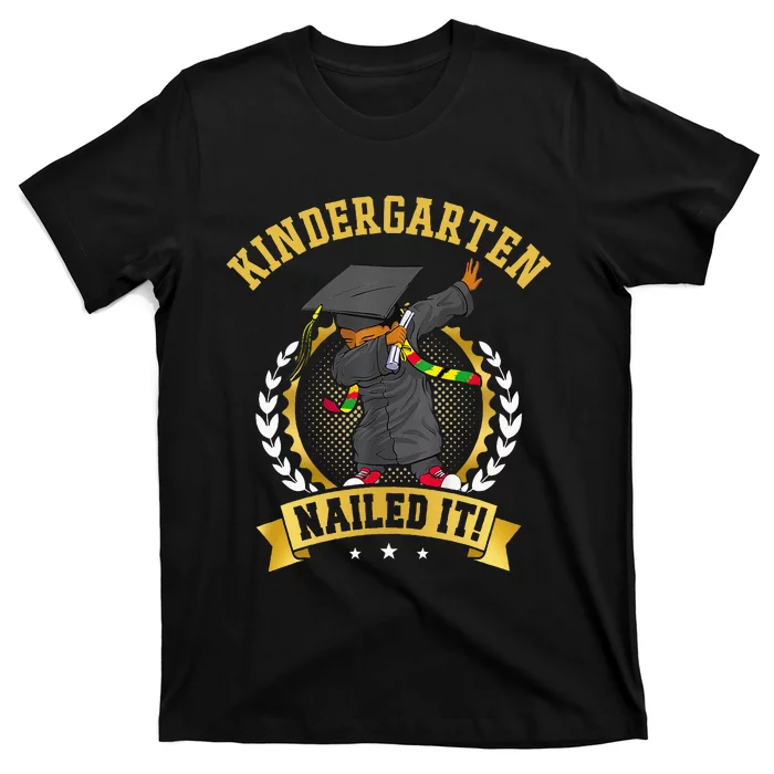 Afro Black Dabbing Boy Graduation Kindergarten Nailed It T-Shirt