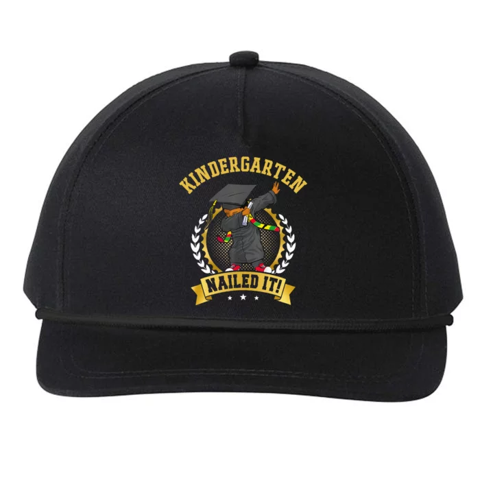 Afro Black Dabbing Boy Graduation Kindergarten Nailed It Snapback Five-Panel Rope Hat