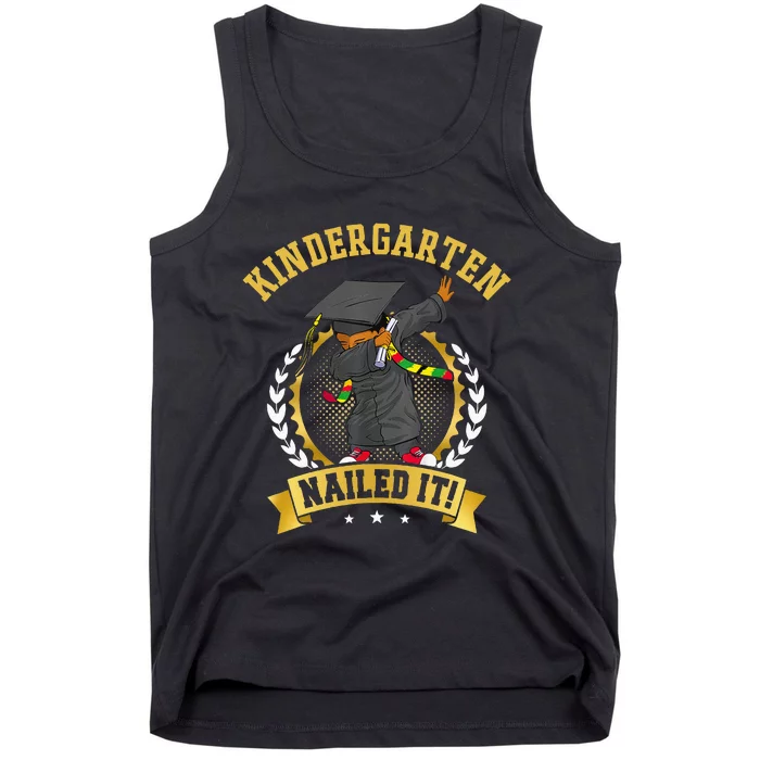 Afro Black Dabbing Boy Graduation Kindergarten Nailed It Tank Top