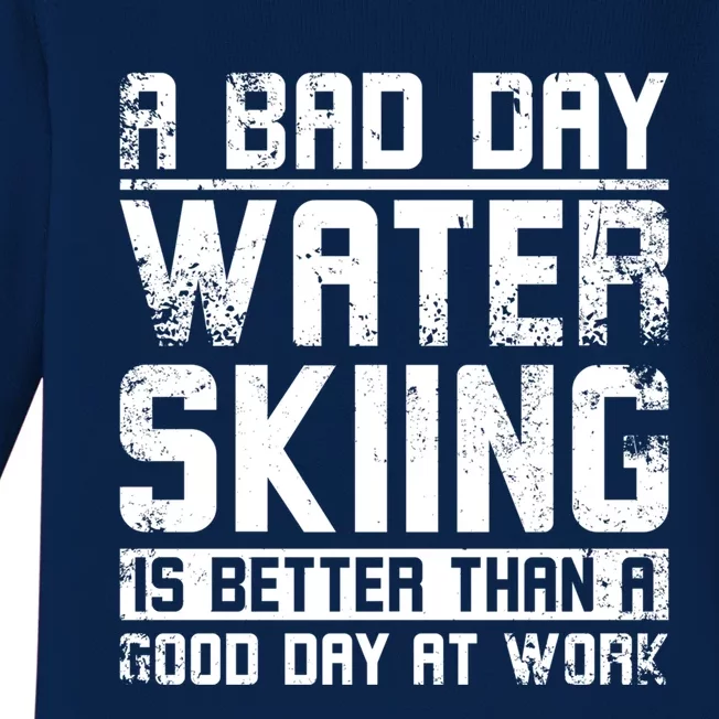 A Bad Day Water Skiing Cool Gift Baby Long Sleeve Bodysuit