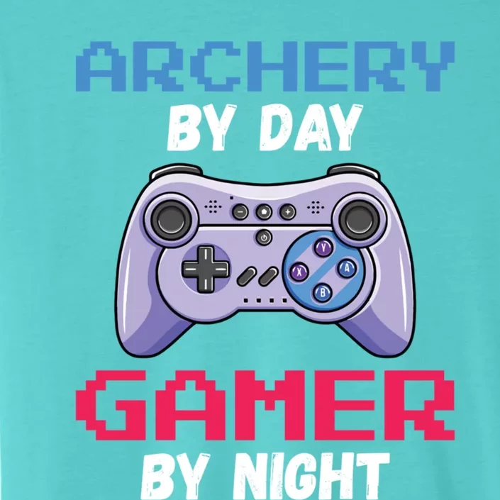 Archery By Day Gamer By Night Funny Archery Cute Gift ChromaSoft Performance T-Shirt