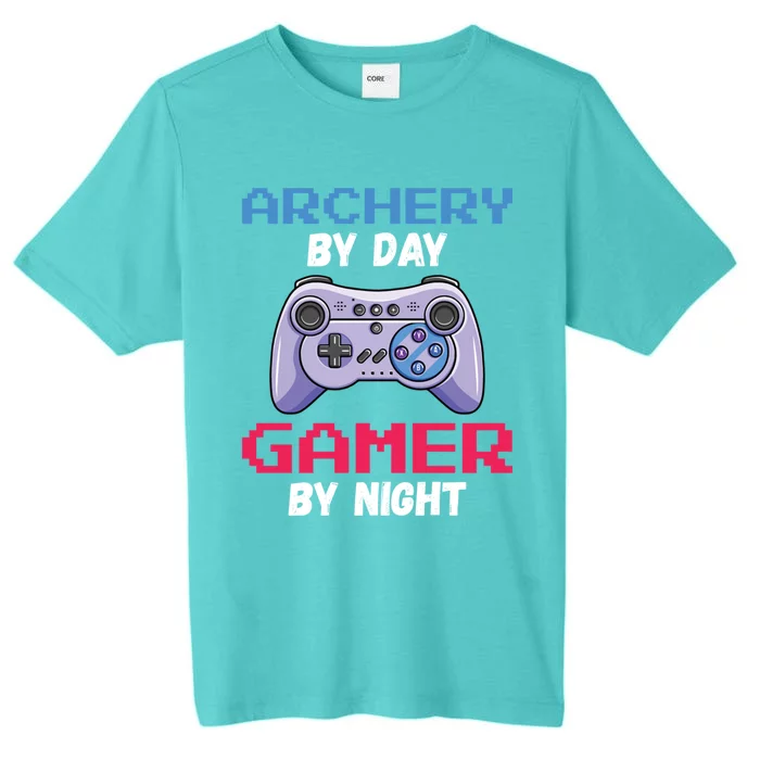 Archery By Day Gamer By Night Funny Archery Cute Gift ChromaSoft Performance T-Shirt