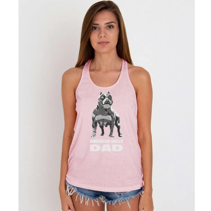 American Bulldog Dog Lover American Bully Dad Cool Gift Women's Knotted Racerback Tank