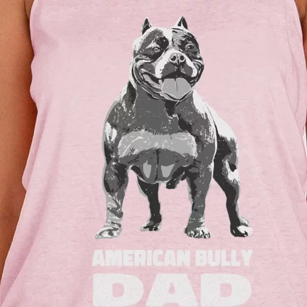 American Bulldog Dog Lover American Bully Dad Cool Gift Women's Knotted Racerback Tank