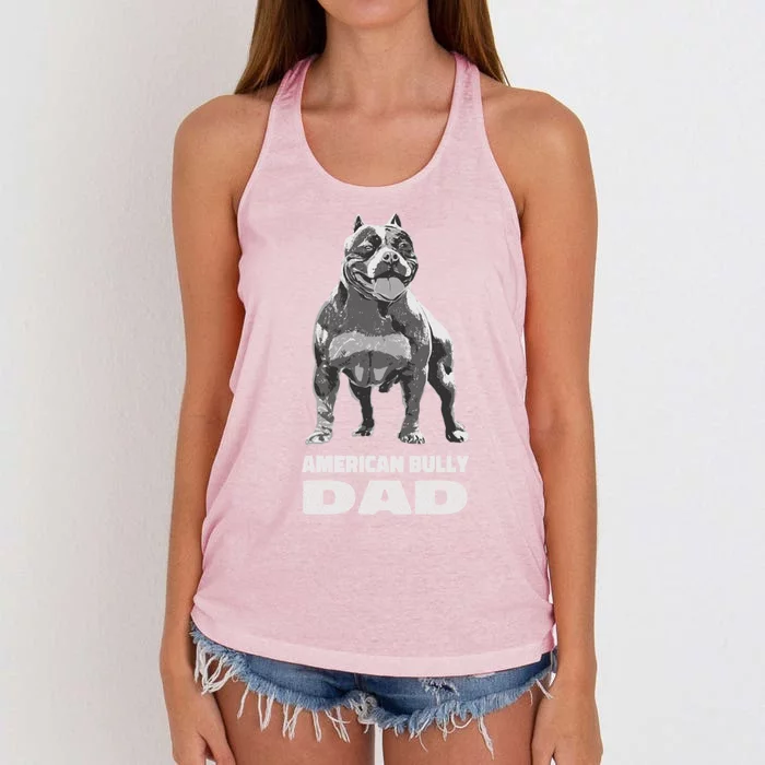 American Bulldog Dog Lover American Bully Dad Cool Gift Women's Knotted Racerback Tank