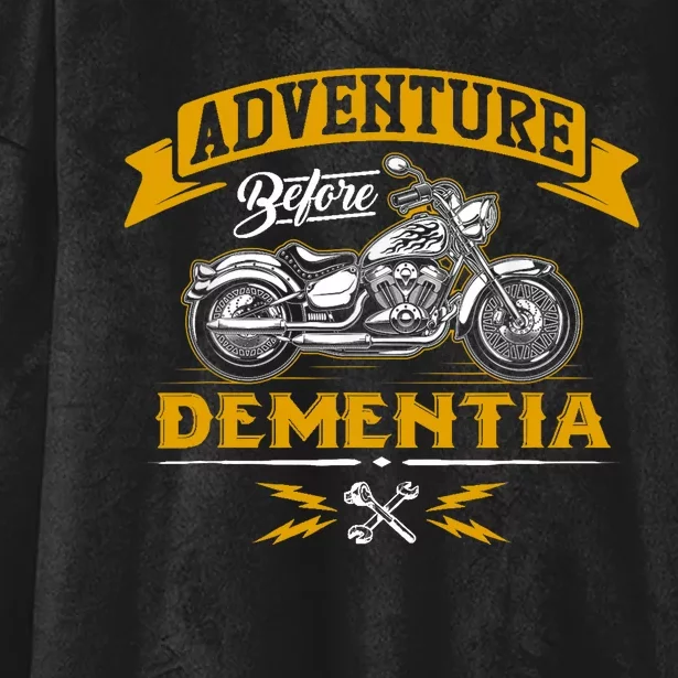 Adventure Before Dementia Funny Motorcycle Biker Gift Hooded Wearable Blanket