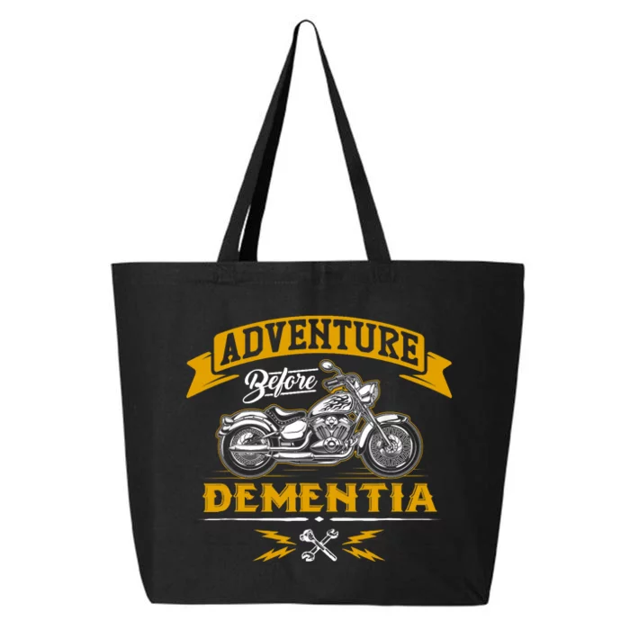 Adventure Before Dementia Funny Motorcycle Biker Gift 25L Jumbo Tote