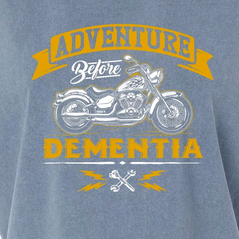 Adventure Before Dementia Funny Motorcycle Biker Gift Garment-Dyed Women's Muscle Tee