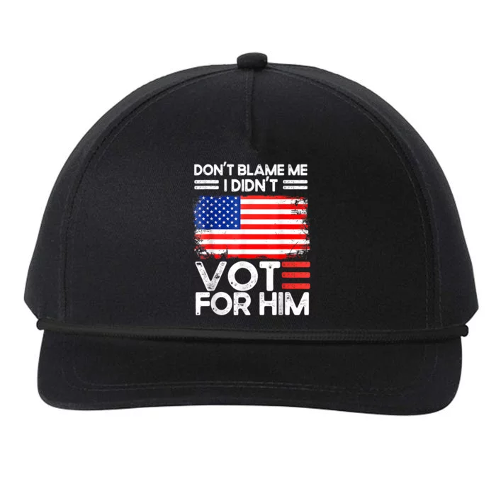 Anti Biden Don't Blame Me I Didn't Vote For Him USA Flag Snapback Five-Panel Rope Hat